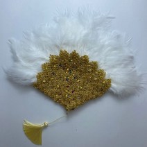 큰 크기 디자인 아프리카 오렌지 깃털 팬 숙 녀 웨딩 신부 더블 사이드 나이지리아 꽃 Handfan 너슬 부채, [01] 35cmx45cm, double side 31