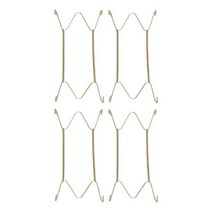 골동품 판을 위한 4Pack 튼튼한 금속 와이어 벽 걸이 접시 전시 걸이, 스테인레스 스틸, 베이지, 4개