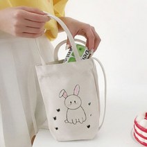 [도돌이샾 제휴]휴대용 에코 커피가방 친환경 컵홀더 백 텀블러 음료, E캔버스드링크백, 스위트소녀