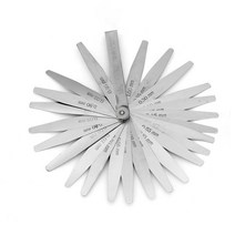 필러 게이지 17 블레이드 0.02-1.00mm 미터법 필러 게이지 접을 수있는 두께 갭 미터법 필러 측정 도구 용 필러 게이지, 02 150MM