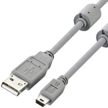 SANWA 고급형 USB2.0 미니5핀 케이블 1m/KU-AMB510K/Mini 5P/2중 차폐 쉴드/트위스트 페어/EMI 필터/금도금 핀/USB-IF인증/디카/네비게이션/카메라등