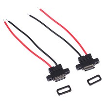 USB 3.1 커넥터 유형-C 2 핀 SMD SMT 용접 와이어 암 방수 소켓 고속 충전 포트 개, 한개옵션1, 한개옵션0
