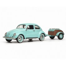 폭스바겐호환 다이캐스트 1:43 VW Beetle 트레일러 장착 합금 모델
