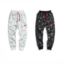 BAPE 타이드 브랜드 에이프 헤드 야광 별이 빛나는 블랙 앤 화이트 팬츠