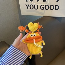 수제 크로셰 키 케이스 귀여운 소시지 입 자동차 지갑 가방 열쇠 고리 뜨개질 양모 펜던트, D