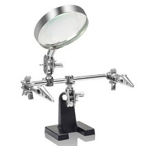 용접턴테이블 용접기 선반척 텐테이블포지셔너 도움 세 번째 손 도구 납땜 스탠드 5x 용접 돋보기 2 악어 클립 360도 회전 adju 수리 도구, 805