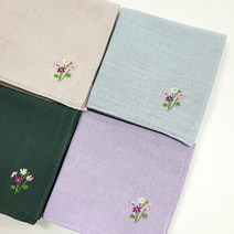 마리엔느 들국화 린넨 자수 손수건 45 x (cm)