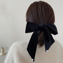 코이체 진주 벨벳리본 헤어핀 자동핀