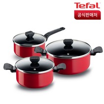 테팔 심플앤이지 냄비 2종 세트, 레드, 양수냄비 20cm + 양수냄비 24cm