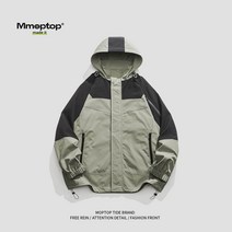 Mmoptop 홍콩풍 후드 커플 빈티지 백합 재킷 남성봄자켓