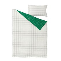 이케아 빗클뢰베르 이불커버+베개커버 150x200/50x80cm /화이트 그린체크