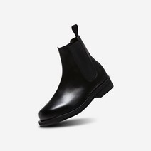 커스텀에이드 남성 앵클부츠 4cm 소가죽 볼드 스퀘어토 첼시부츠 알렉스 - black