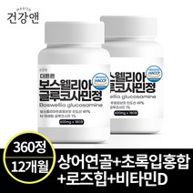 건강앤 HACCP 식약처 인증 보스웰리아 글루코사민 180정 6개월분, 2통