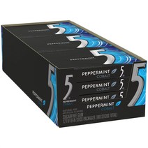 5 Gum 파이브껌 5껌 페퍼민트 코발트 무설탕 캐나다껌 김학래껌 x10팩 Peppermint Cobalt