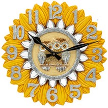 로데코 해바라기 부엉이 인테리어 거실 벽 시계 집들이 개업 선물