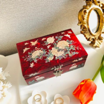 레드 로지 반지보관함 자개보석함 나전칠기 자개함, 퍼플, 꽂이 포함