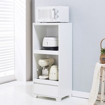 힘찬리빙 비앙카 500 광파오븐 렌지대 밥솥 선반 전자레인지 수납장, 비앙카 500 렌지대 전체칸 슬라이드, 화이트, 슬라이드 선반 추가