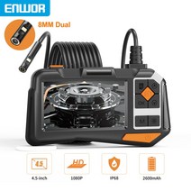 고성능 ENWOR 45 인치 산업용 내시경 듀얼 카메라 IPS 스크린 세미 리지드 케이블 IP68 방수 렌즈 검사 보어스코프 55mm, [02] Dual 8mm, 02 Dual 8mm_01 2m