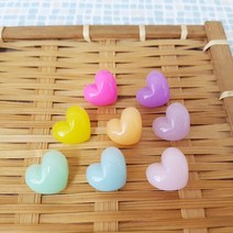 통통 하트단추/귀여운 단추/소품단추, 파스텔옐로우