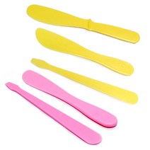 [에스테아] 마사지 팩도구 셀프팩용품 브러쉬 해면 석고볼 유리볼 스파츌라 마스크시트지 팩도구, 1개, 스파츌라-핑크(소+대)