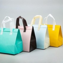 일회용보냉백 가방 손잡이 다양한 컬러, 핑크 100개 대형