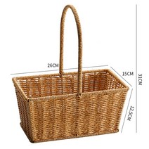피크닉 라탄바구니 빵 과일 스낵 보관 바구니 등나무, L타입