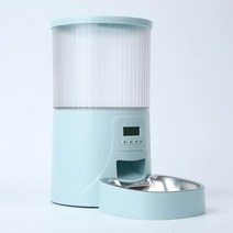surrunme 자동 공급기 timing for cat dog 4l wifi pet smart auto food dispenser with steel bowl camera vedi, 버튼 없음 카메라 블루, 어댑터 아님