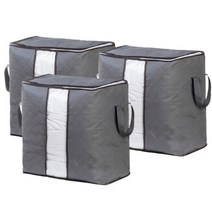 오늘정리 패브릭 이불정리함, 그레이, 세로형 65L_3개