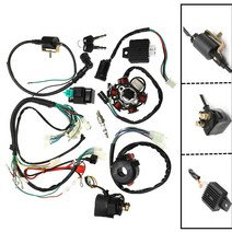 1set 전체 완전한 전기 배선 하네스 cdi stator 6 코일 오토바이 atv quad pit bike buggy go kart 125cc 150cc 250cc