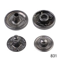 스냅 패스너 금속 단추 프레스 스터드 가죽 천 핸드백 청바지 제작, Dark grey 831, 50pcs