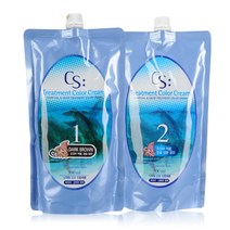 CS 트리트먼트 오징어 먹물 염색제, 내츄럴브라운, 1세트