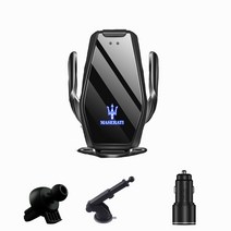 Ecool carlogo 무선충전 핸드폰 거치대 + carlogo 3.0 고속충전기 + 송풍구 거치대 + 부착형 거치대 + USB-C 전원선 세트, Black, 마세라티