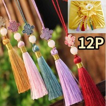 보자기포장 노리개 선물포장 장신구 노리게 과일포장 한우포장 미니 6색상 12개세트 6+6 색상선택, 1.전통노리개, 골드 6개, 레드 6개