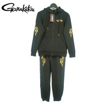 가마가츠 Gamakatsu 가을과 겨울 야외 낚시 레저 정장 낚시복 선 스크린 투피스 라이트 벨벳 후드 정장 바위 바다 낚시복, 블랙양복