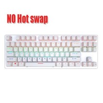 K550 USB 유선 기계식 키보드 87 키 다채로운 백라이트 핫 스왑 75% 게이머 노트북 데스크탑 용 게임, Blue Switch, White NO hot swap
