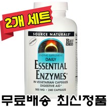 소스내츄럴스 리파아제 락타아제 판크레아틴 프로테아제 엔자임 500mg 240정 2개