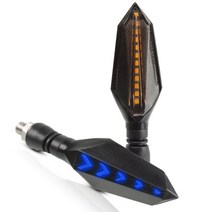 가와사키 z900 바이크 오토바이 액세서리 깜박이 램프 LED 방향 신호 표시 등 KAWASAKI Z1000 Z800 Z750 Z650 Z300 Z400 Z250 Z125, 청이 1 쌍