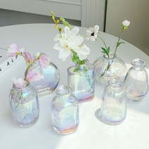 홀로그램 화병 7종 -오로라 유리 인테리어 디퓨저 이케바나 꽃병 다이소 오브제 시약 미니, E