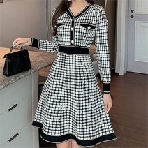 셀러허브 패션 [오노마] ONM 고급스러운 진주장식 플레어 원피스