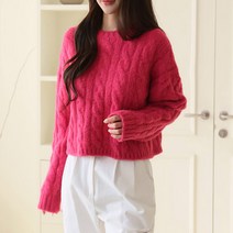 그저그녀 WB9106 꽈배가 리사 라운드 니트