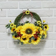 한소픈 해바라기 리스 천장 데코 벽장식 소품 인테리어 소품 매장 소품 카페 장식품