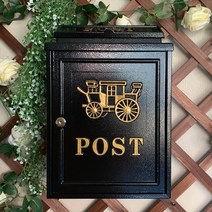 우편물수취함 인테리어 우체통 다세대 우편함 수납장, 금 마차
