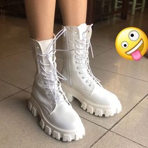 blackburn여성 통굽 레이스업 롱워커 마틴 슈즈