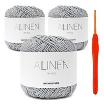 에이린넨(70g)x3볼+모사용코바늘5/0호(3.0mm), 572_그레이