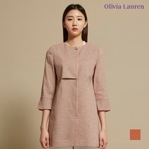 올리비아로렌 린넨 체크 라운드 자켓 VOCFUWM3421