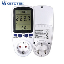 EU 플러그 AC 전력계 디지털 전력계 와트 모니터 전력 소비 전력 분석기 측정 10, 단일, 1개, BR 230-250V 50HZ