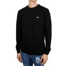 [디몬트]21 S/S 메종키츠네 트리컬러 폭스 패치 니트블랙 FU00502KT1036 BLACK