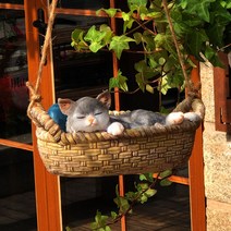 그네타는 애니멀 유치원 정원 인테리어 소품 생일선물, 귀여운 고양이