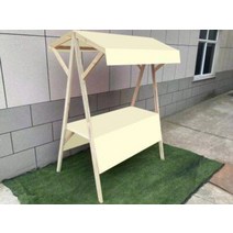 플리마켓 매대 진열대 이동식 가판대 접이식 스탠드, 크림고정형