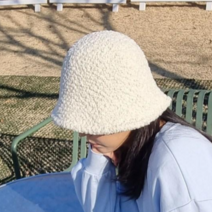 양털 버킷햇 양털모자 여성 벙거지모자 러블리 사파리모자